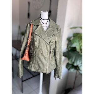 Max Studio Faux Leather Moto Jacket Size S
